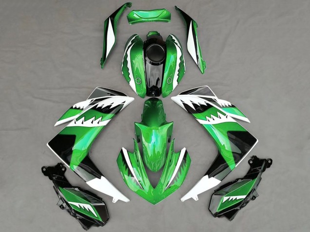 2015-2018 Yamaha R3 Motorcycle Fairings - Green White Black Shark Canada Websites