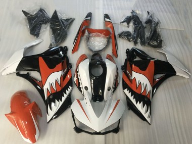 2015-2018 Yamaha R3 Motorcycle Fairings - White Orange Glossy Black Shark Canada Websites