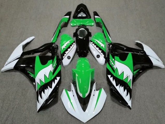 2015-2018 Yamaha R3 Motorcycle Fairings - White Green Black Shark Canada Websites