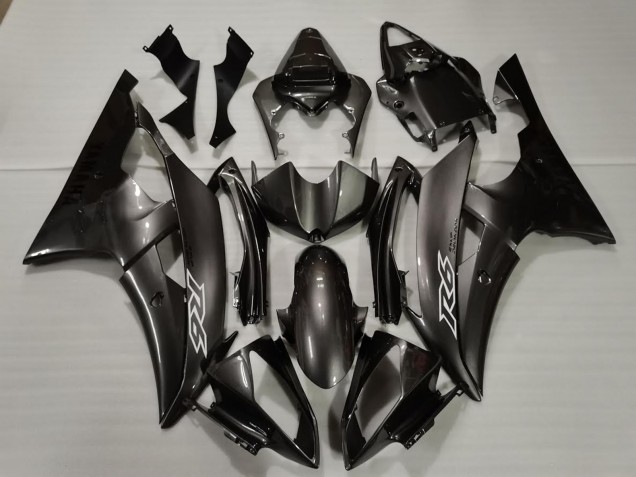 2008-2016 Yamaha R6 Motorcycle Fairings - Glossy Black White Decals Canada Websites