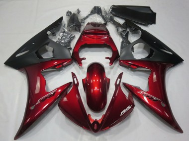 2005 Yamaha R6 Motorcycle Fairings - Dark Red Matte Black Canada Websites