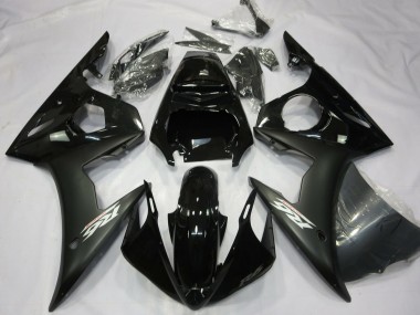 2003-2004 Yamaha R6 Motorcycle Fairings - Glossy Black Matte Black White Decals Canada Websites