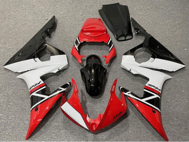2003-2004 Yamaha R6 Motorcycle Fairings - Red White Glossy Black Canada Websites
