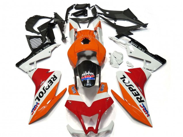 2012-2018 Aprilia RS4 125 Motorcycle Fairings - Orange White Red Glossy Black Repsol Canada Websites