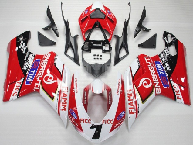 2007-2014 Ducati 848 1098 1198 Motorcycle Fairings - White Red Blue Glossy Black Ficc Fiamm 7 Canada Websites