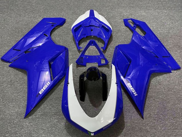 2007-2014 Ducati 1198 Motorcycle Fairings - Glossy Blue White Canada Websites