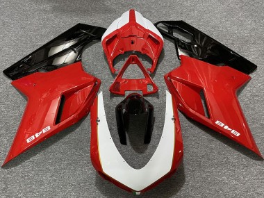 2007-2014 Ducati 848 Motorcycle Fairings - White Red Glossy Black Canada Websites