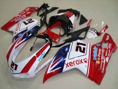 2007-2014 Ducati 1098 Motorcycle Fairings - White Red Black Blue Star Xerox 21 Canada Websites
