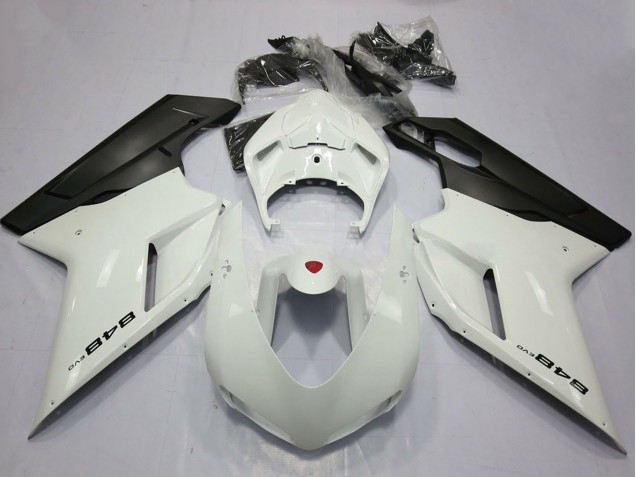 2007-2014 Ducati 848 Motorcycle Fairings - Pearl White Matte Black Canada Websites