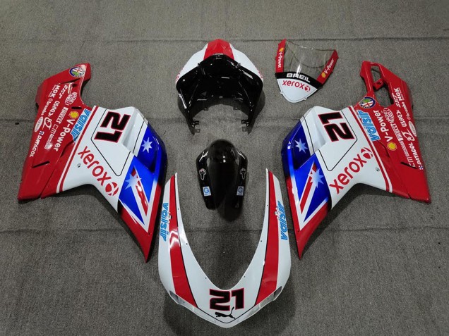 2007-2014 Ducati 848 1098 1198 Motorcycle Fairings - White Red Blue Glossy Black Xerox Valsir 21 Canada Websites