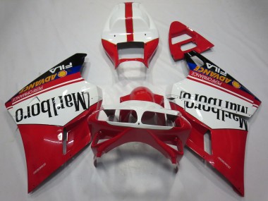 1993-2005 Ducati 748 916 996 998 Motorcycle Fairings - White Red Glossy Black Marlboro Canada Websites