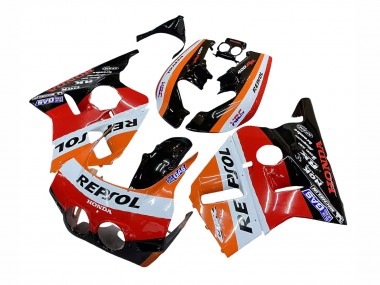 1987-1989 Honda CBR400RR NC23 Motorcycle Fairings - Orange White Red Glossy Black Repsol HRC Canada Websites