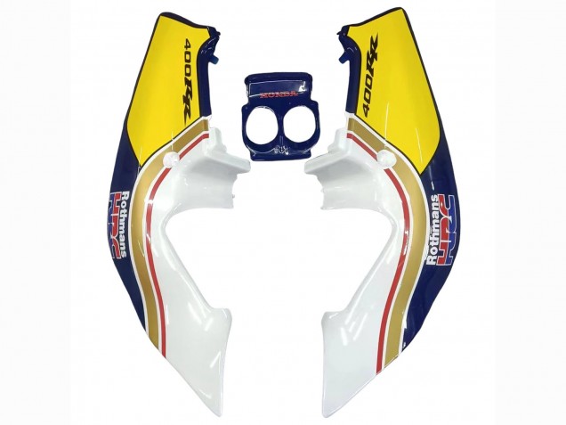 1987-1989 Honda CBR400RR NC23 Motorcycle Fairings - White Yellow Blue Rothmans Canada Websites