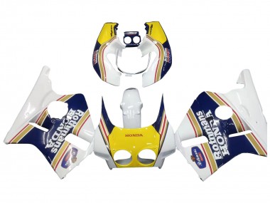 1987-1989 Honda CBR400RR NC23 Motorcycle Fairings - White Yellow Blue Rothmans Canada Websites