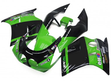 1989-1990 Kawasaki ZXR250 Motorcycle Fairings - Green Glossy Black Elf Touch4 Bridgestone Canada Websites