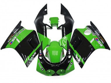 1989-1990 Kawasaki ZXR250 Motorcycle Fairings - Green Glossy Black Elf Touch4 Bridgestone Canada Websites