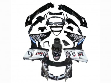 1993-2007 Kawasaki ZZR400 Motorcycle Fairings - Glossy Black White West Canada Websites
