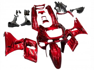 1993-2007 Kawasaki ZZR400 Motorcycle Fairings - Red Black Flame Canada Websites