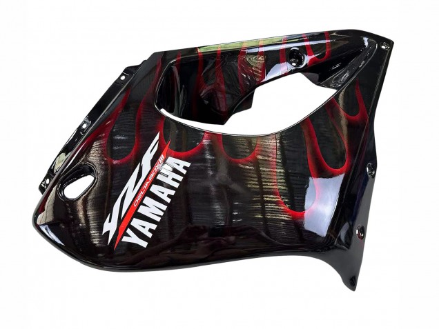1997-2007 Yamaha YZF 1000R Thunderace Motorcycle Fairings - Black with Dark Red Flame Canada Websites