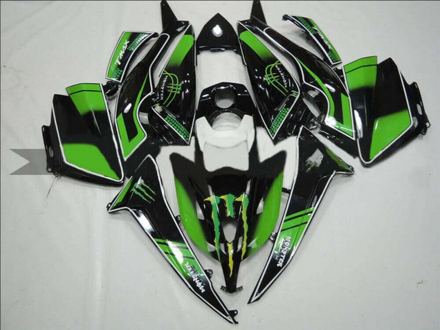 2012-2014 Yamaha TMAX530 Motorcycle Fairings - Glossy Black Green Monster Canada Websites