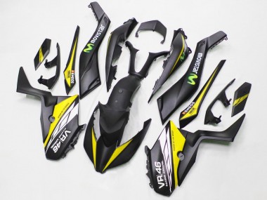 2017-2021 Yamaha XMAX300 Motorcycle Fairings - Matte Black Yellow MoviStar ENEOS 46 Canada Websites