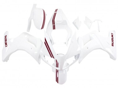 2003-2013 Suzuki SV650 Motorcycle Fairings - White with Dark Red Lines Canada Websites