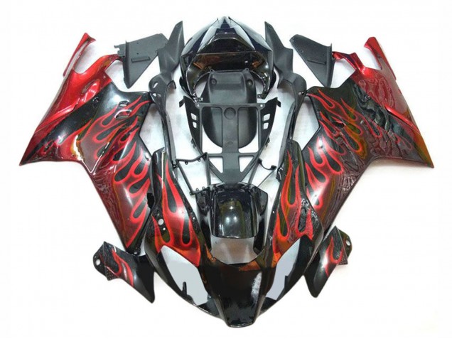 2003-2006 Aprilia RSV1000 Motorcycle Fairings - Glossy Black Red Flame Canada Websites
