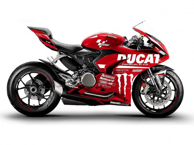2020-2024 Ducati Panigale V2 Motorcycle Fairings - Red Glossy Black Monster Corse Canada Websites
