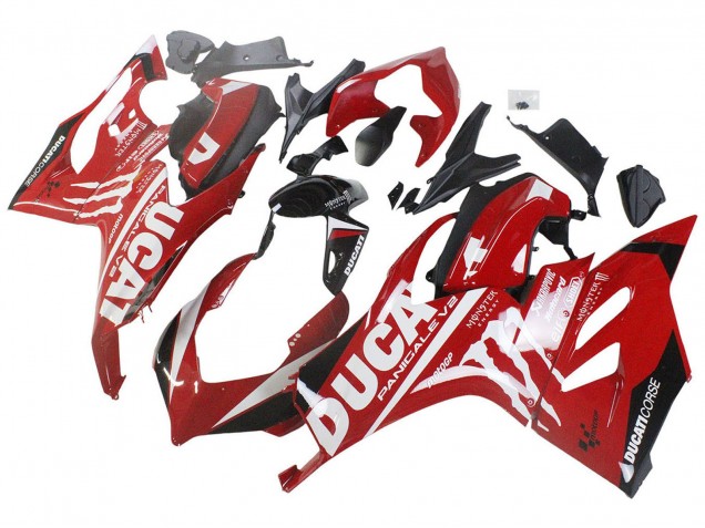 2020-2024 Ducati Panigale V2 Motorcycle Fairings - Red Glossy Black Monster Corse Canada Websites