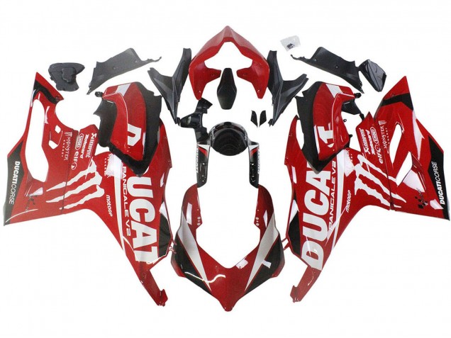 2020-2024 Ducati Panigale V2 Motorcycle Fairings - Red Glossy Black Monster Corse Canada Websites