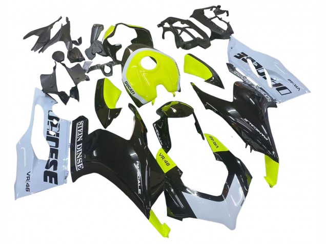 2020-2024 Ducati Panigale V2 Motorcycle Fairings - White Lime Green Glossy Black Stein Dinse VR 46 Canada Websites