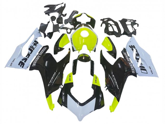 2020-2024 Ducati Panigale V2 Motorcycle Fairings - White Lime Green Glossy Black Stein Dinse VR 46 Canada Websites