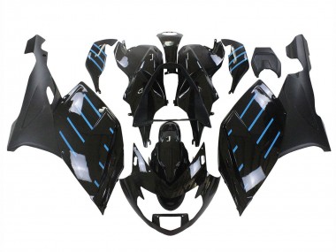 2005-2010 BMW K1200S Motorcycle Fairings - Glossy Black Matte Black Blue Lines Canada Websites