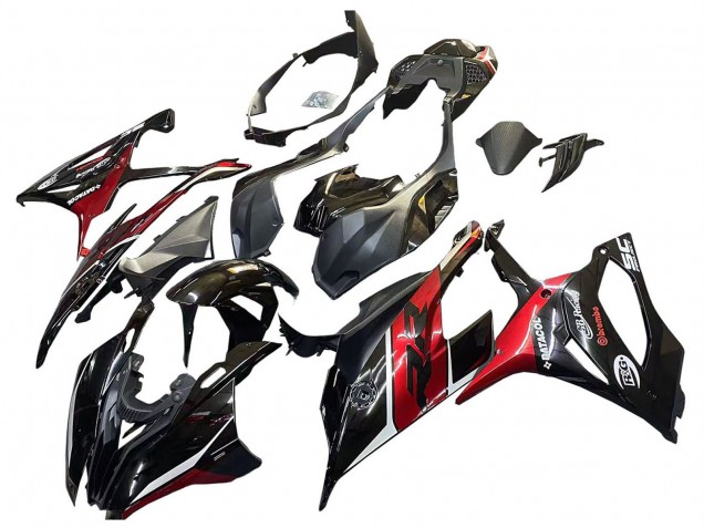 2019-2022 BMW S1000RR Motorcycle Fairings - Black Dark Red Canada Websites