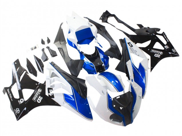2009-2014 BMW S1000RR Motorcycle Fairings - White Blue Glossy Black Castrol Canada Websites