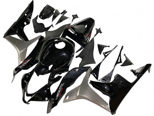 2007-2008 Honda CBR600RR Motorcycle Fairing Kits - Silver Glossy Black Canada Websites
