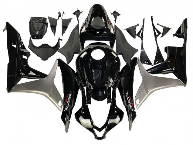 2007-2008 Honda CBR600RR Motorcycle Fairing Kits - Silver Glossy Black Canada Websites
