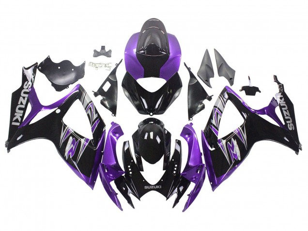 2006-2007 Suzuki GSXR 600 / GSXR 750 Motorcycle Fairing Kits - Purple Glossy Black Canada Websites