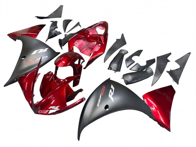 2009-2011 Yamaha YZF 1000 R1 Motorcycle Fairings - Red Matte Black Canada Websites
