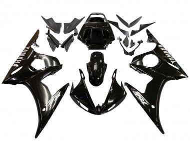 2006-2009 Yamaha YZF R6S Motorcycle Fairings - Glossy Black White Decals Canada Websites