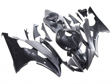 2008-2016 Yamaha YZF 600 R6 Motorcycle Fairings - Grey Black Carbon Fiber Style Canada Websites
