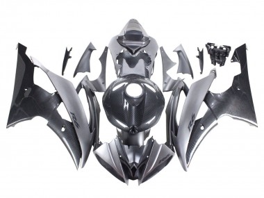 2008-2016 Yamaha YZF 600 R6 Motorcycle Fairings - Grey Black Carbon Fiber Style Canada Websites