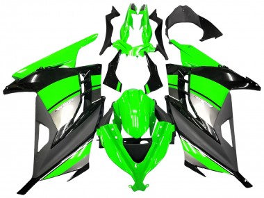 2013-2024 Kawasaki EX300 Motorcycle Fairings - Green Silver Black Canada Websites