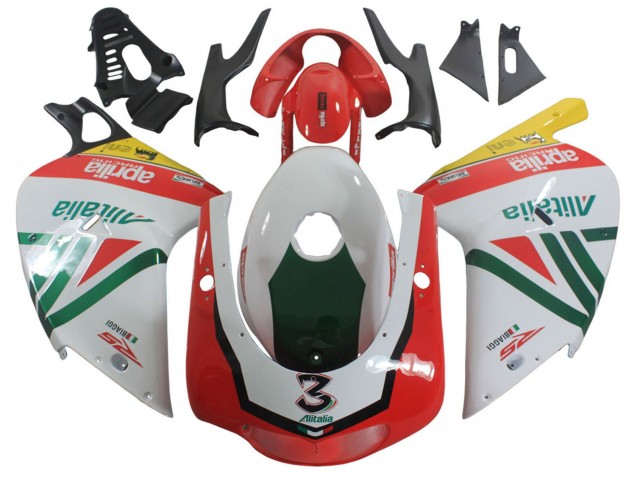 2000-2005 Aprilia RS125 Motorcycle Fairings - White Yellow Green Black Alitalia 3 Canada Websites