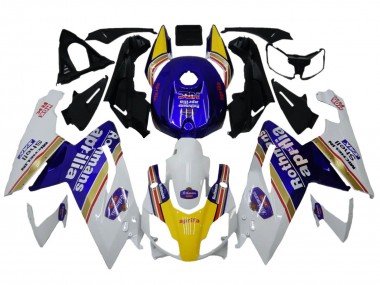 2006-2011 Aprilia RS125 Motorcycle Fairings - White Blue Yellow Rothmans Canada Websites