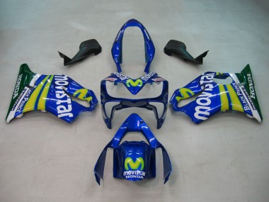 2004-2007 Honda CBR600 F4i Motorcycle Fairings - Blue Yellow Green MoviStar Canada Websites