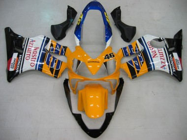 2004-2007 Honda CBR600 F4i Motorcycle Fairings - Yellow Blue White Black Nastro Azzurro Canada Websites
