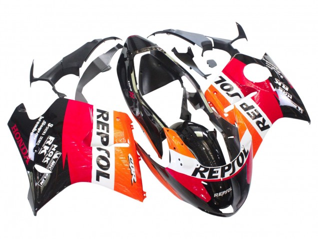 1996-2007 Honda CBR1100XX Blackbird Abs Motorcycle Fairings - Orange White Red Glossy Black Repsol Canada Websites