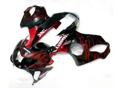 1999-2000 Honda CBR600 F4 Motorcycle Fairings - Glossy Black Red Flame Canada Websites