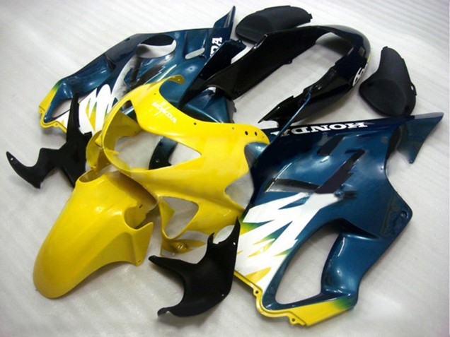 1999-2000 Honda CBR600 F4 Motorcycle Fairings - Yellow Dark Blue Glossy Black Canada Websites